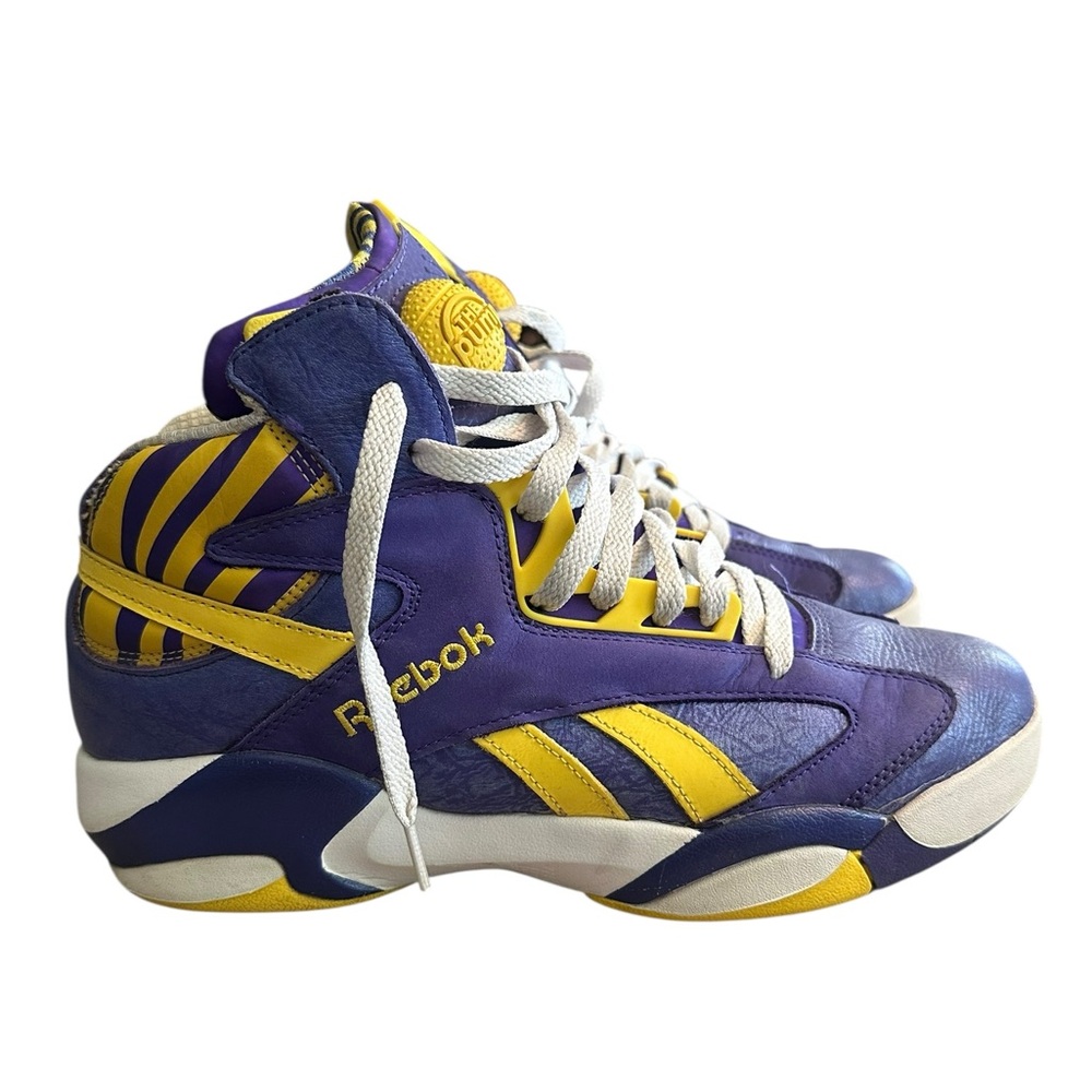 Reebok Purple and Yellow High-Top Sneakers